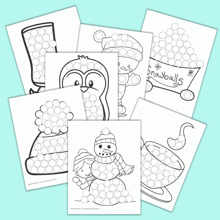 free printable winter do a dot marker pages - the artisan life
